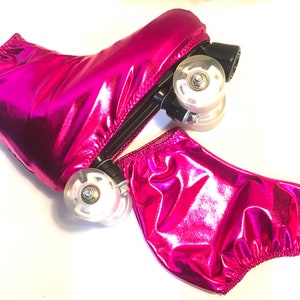 Skate boot covers Passionate Pink also Silver Specks