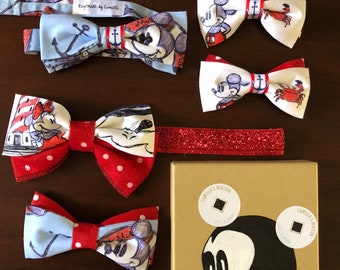 Mickey and Minnie bow ties Anchors Away