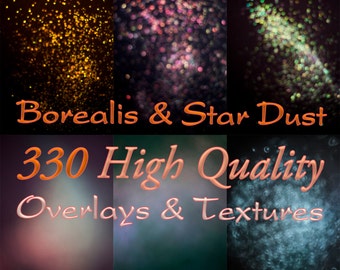 330 High Quality Star Dust Aurora Glitter Sparkle and Bokeh Photo Overlays Colorful Light Flare Stock Images Rainbow Textures Texture Ray