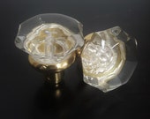 Clear Octagonal Glass Doorknobs