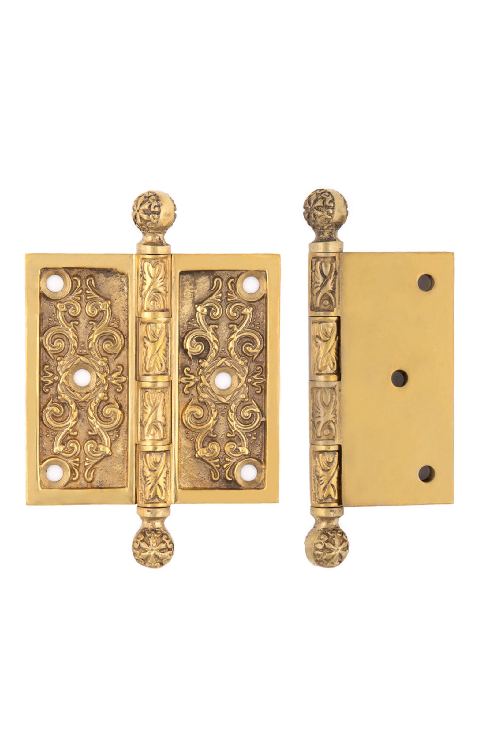 Brass Ornate Decorative Hinge Etsy