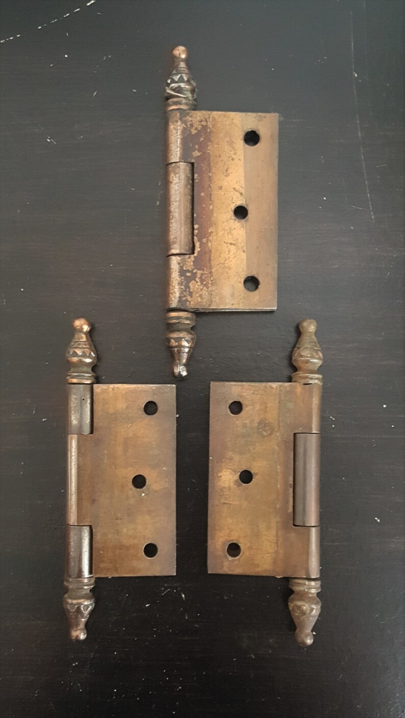 2 1/2 x 2 1/2 gabinete o puerta antiguo bronce pluma bisagra | Etsy