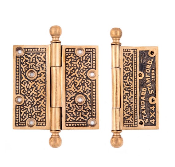 4 Decorative Vine Pattern Hinge In Antique-By-Hand Finish