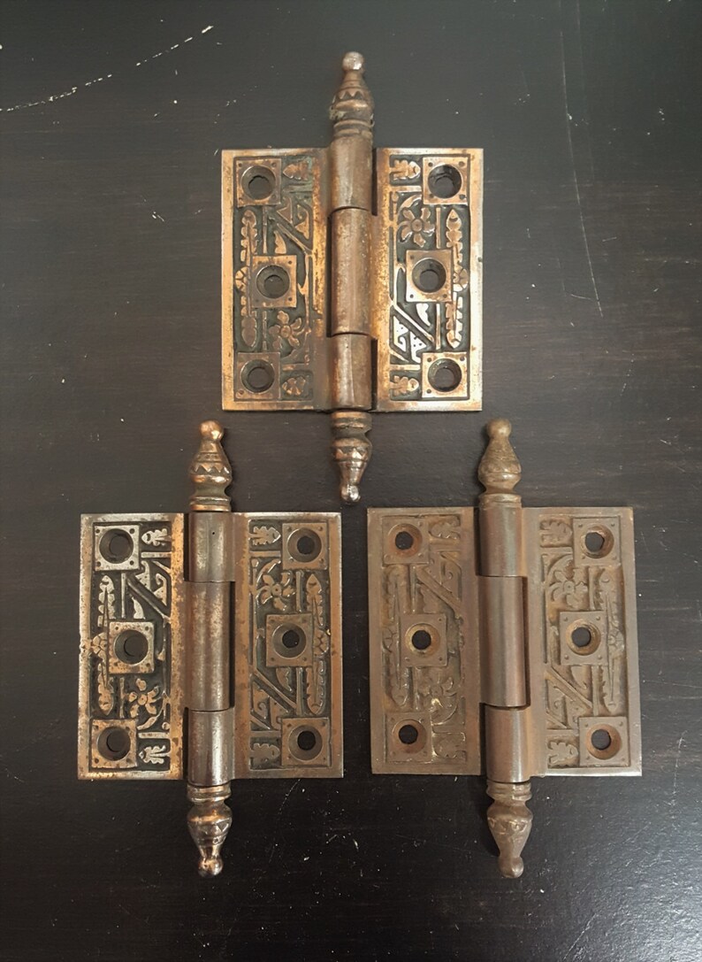 2 1/2 x 2 1/2 gabinete o puerta antiguo bronce pluma bisagra | Etsy