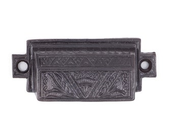 Eastlake Oriental Pattern Rectangular Bin Pulls Handmade Reproductions