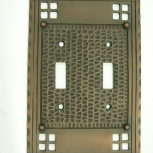 Double Toggle Mission Arts & Crafts Switch Plate