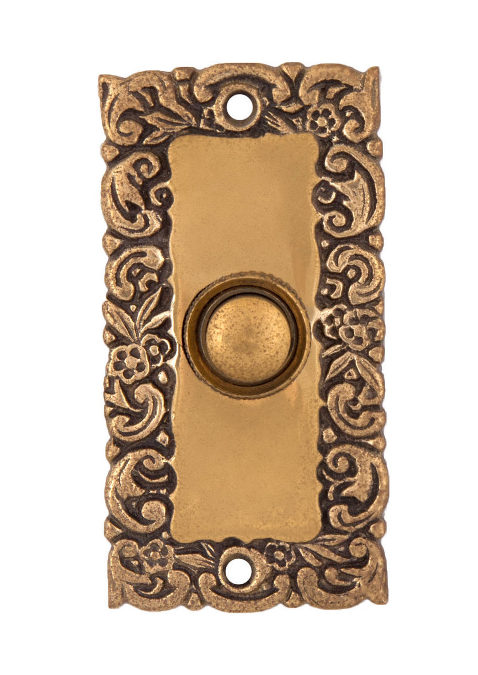 Scroll Rectangular Decorative Doorbell Button In Bronze or Etsy
