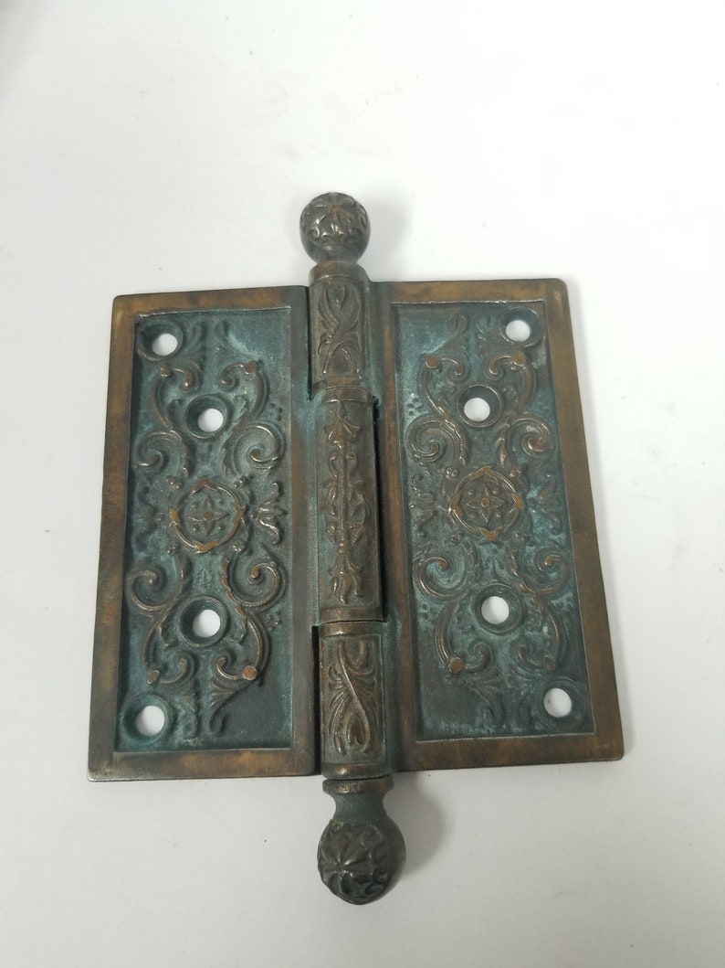 Antique 1880s Brass Ornate Decorative Hinge 600019 Etsy