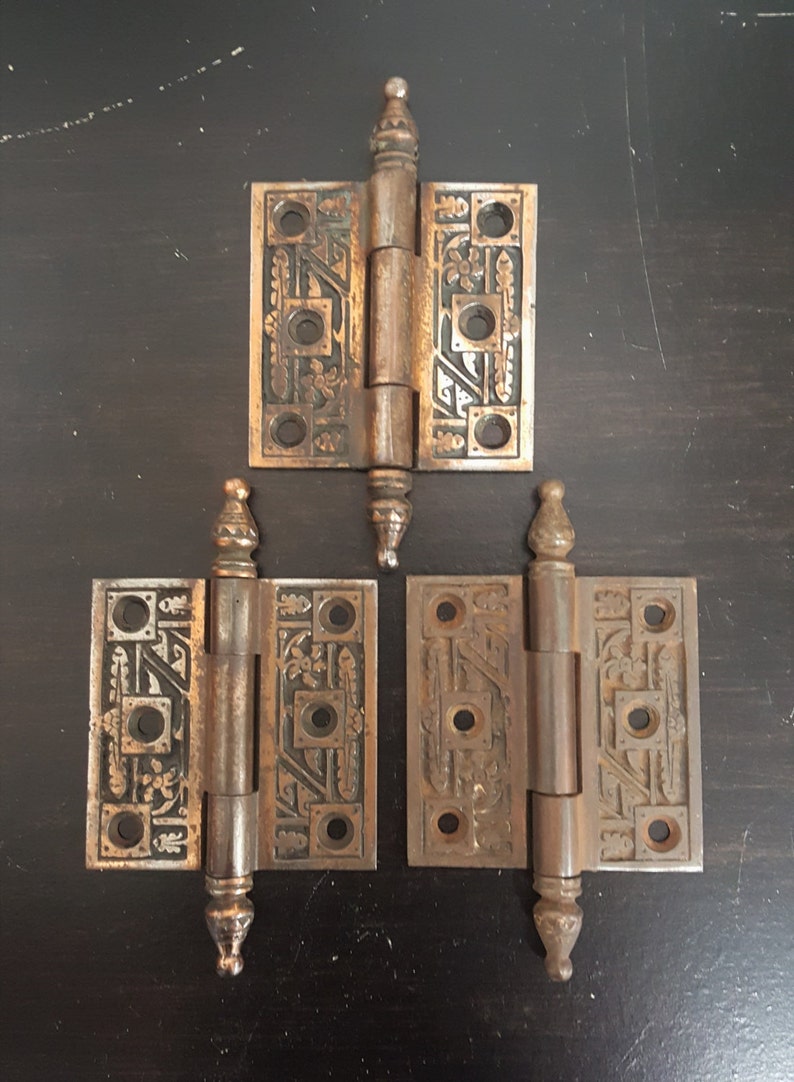 2 1/2 x 2 1/2 gabinete o puerta antiguo bronce pluma bisagra | Etsy