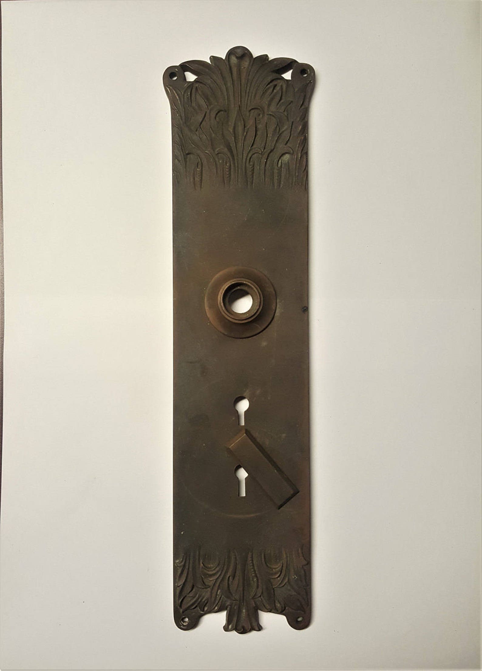 Antique Entry Door Back Plate Heavy Solid Bronze 530128 Etsy