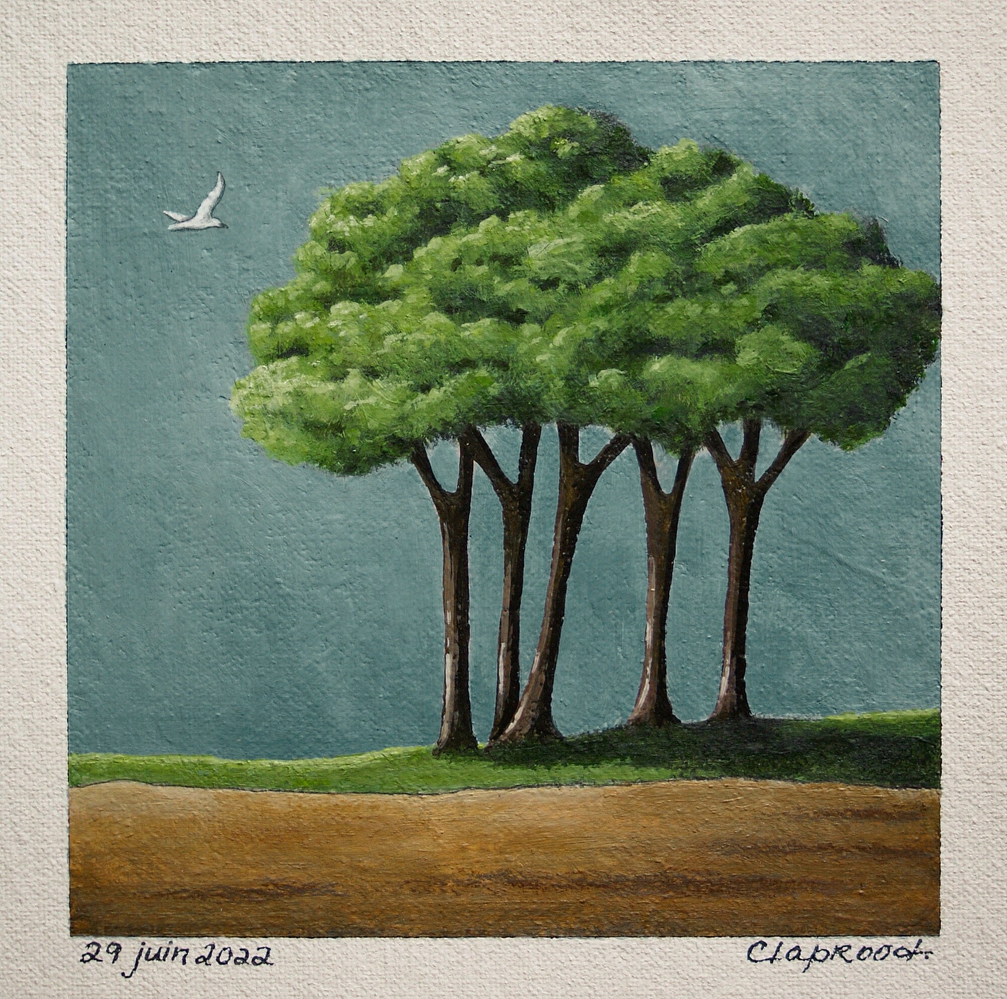 Green Trees Painting, Landscape Painting, Impressionist Painting