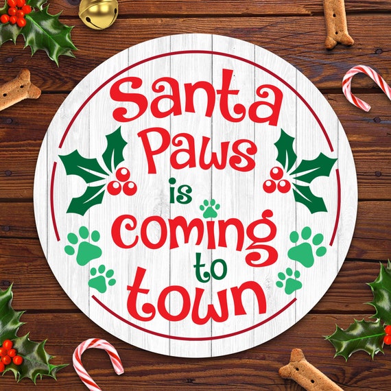 Santa Paws SVG Funny Holiday SVG Christmas Clipart DXF | Etsy