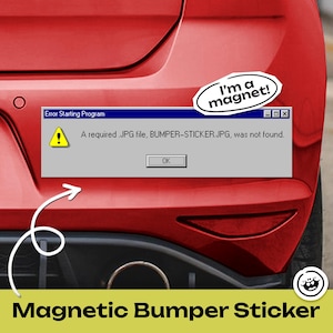 Windows 95 Error - Magnetic Car Bumper Sticker, Retro Computer Vinyl Decal