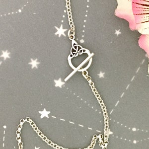 Sterling CELTIC KNOT Toggle Chain Necklace 16 to 30 inch Custom 925 Silver Bridesmaid Gift Wedding Party USA Artisan made Minimalist
