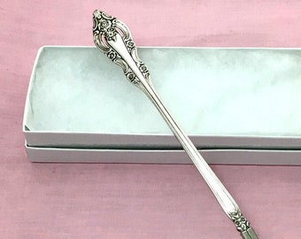SILVER ARTISTRY Bracelet Buddie Helper Fastener Long Repurposed Silverplate Spoon Iced Teaspoon Jewelry Accessory BOX incl
