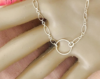 Collier chaîne Karma sterling avec porte-lunettes de 16 à 30 pouces, petite chaîne personnalisée en argent sterling, fermoir homard cercle éternité