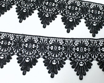 Lace border, etched lace, black, 80 mm,*600*