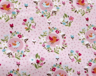 0.5 m woven fabric “Birds pink”, 12.60 euros/meter, 145 cm wide, cotton fabric