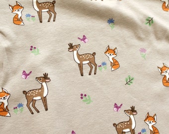 0,5m Jersey "Bambi & Fuchs",  14,90 Eur/m, Baumwolle ,145 cm breit