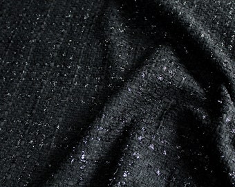 0.5 m bouclé with glitter effect, (18.98 euros/meter), 145 cm wide, black
