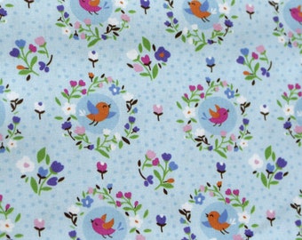 0.5 m woven fabric “Birds blue”, 12.60 euros/meter, 145 cm wide, cotton fabric