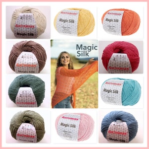 50g MAGIC SILK ,( 159,00 Euro/1 kg) ,Austermann,100% Seide, Sommergarn, Häkelgarn,Strickgarn,
