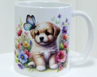 Tasse "Puppy", Schmetterling, 325 ml