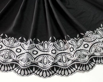 0.5 m viscose/linen, 15.98 euros/meter, 130 cm wide, eyelet embroidery, black