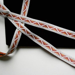 1,20 Eur/m ,Band mit Muster,Trachtenborte12mm,Rot/Orange