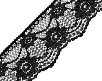 3 Yard Gestickte Spitzenborte Spitzenband Bordüre Borte Schwarz 5cm 3 Yard Gestickte Spitzenborte Spitzenband Bordüre Borte Schwarz 5cm