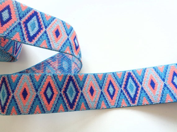 NEU Ethno Webband,Aztekisch Folklore 38 mm Indianisch,Boho,Hippie,Multicolor