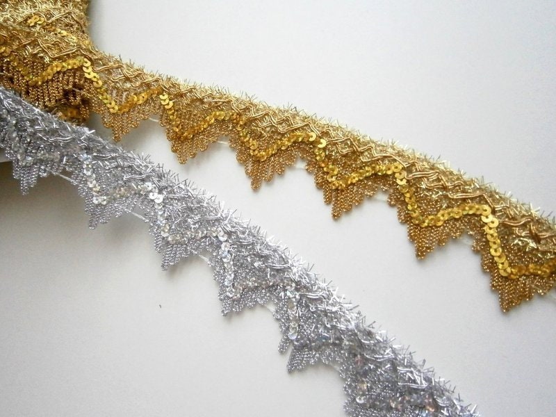 Glittered Gold Lace . Gold Lace . Glitter Sequin Gold Lace. Slow Stitching.  Junk Journals. Vintage Metallic Trim .costume Trim. Ballet Trim. 