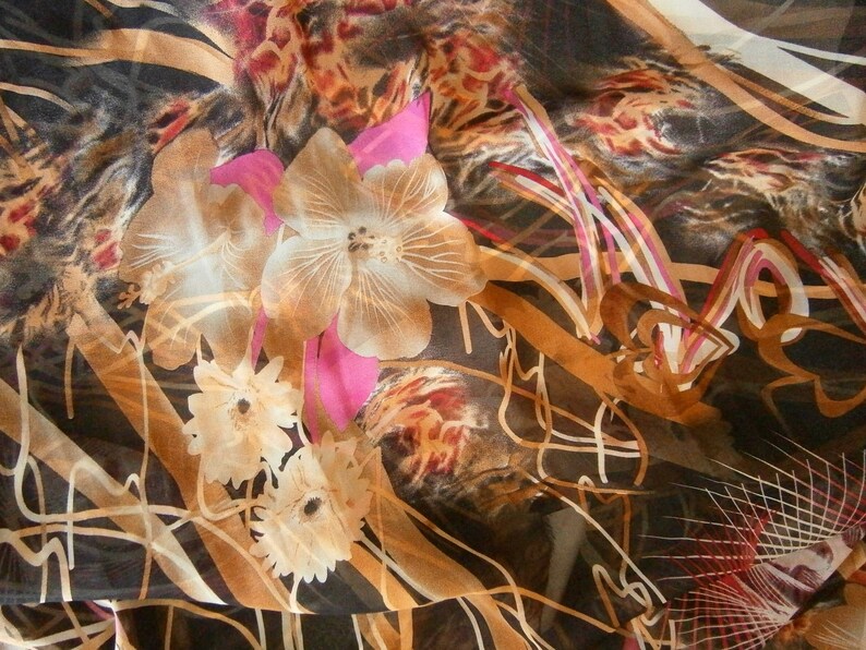 DESIGNER Chiffon,Layered Look,Multicolor,Black