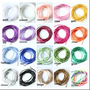 5 m satin cord, 0.30 Euro/meter; satin cord, pearl cord, braided cord, jewelry cord, 2 mm