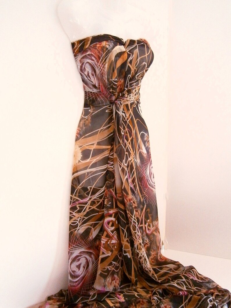 DESIGNER Chiffon,Layered Look,Multicolor,Black