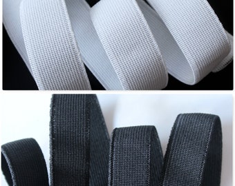 2 m Gummiband, Wäschegummi, Gummilitze ,Weiß, Schwarz
