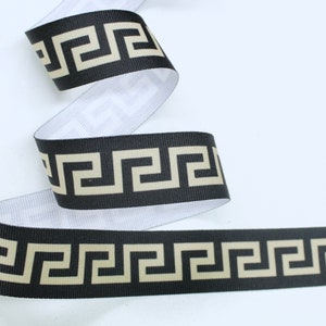 Grosgrain ribbon, galon ribbon &quot;Greek ornaments&quot;, galon stripes, 30 mm wide