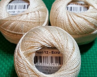 ecru white DMC Perle//Pearl Cotton #3 Colors 899-3348