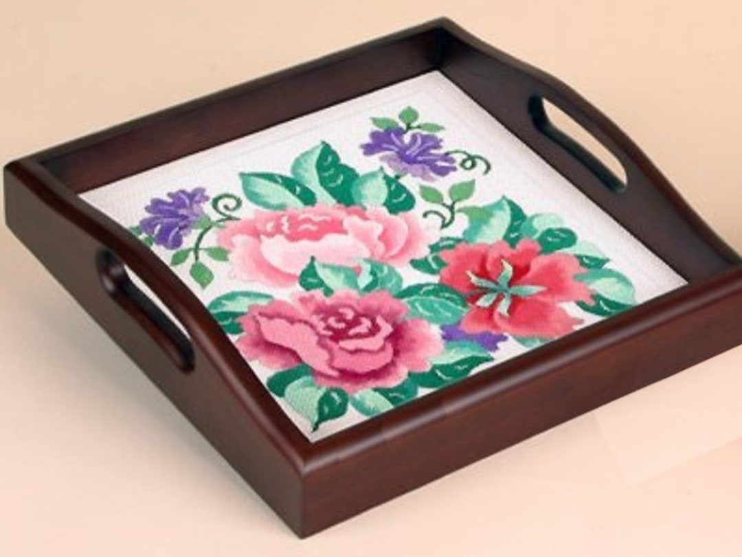 Square Tray to Display Needleworkmahogany 68001 Etsy