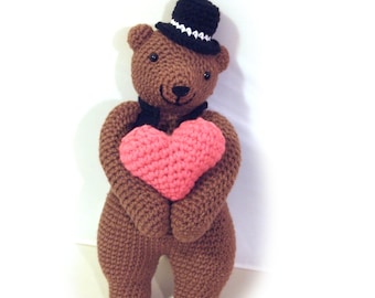 Bear with love, crochet Pattern ,Amigurumi ,cute ,crochet,DIY,