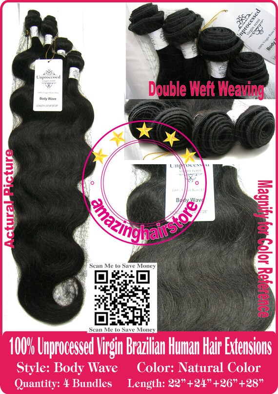 Human Hair Extensions Body Wave Bundles 22 24 26 Inch Brazilian Virgin Amazon.com : Body Wave Bundles Human Hair 22 24 26inch Body  main image 4
