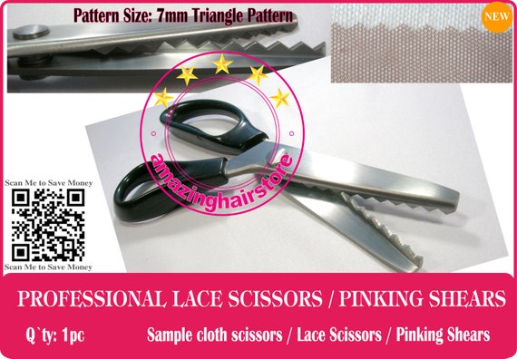 3mm Zigzag Pinking Shears Scallop Pattern Scissors Wig Lace Scissors to  Make Repair Full Lace Wigs Hairpiece Men Toupee Dolls Hat 
