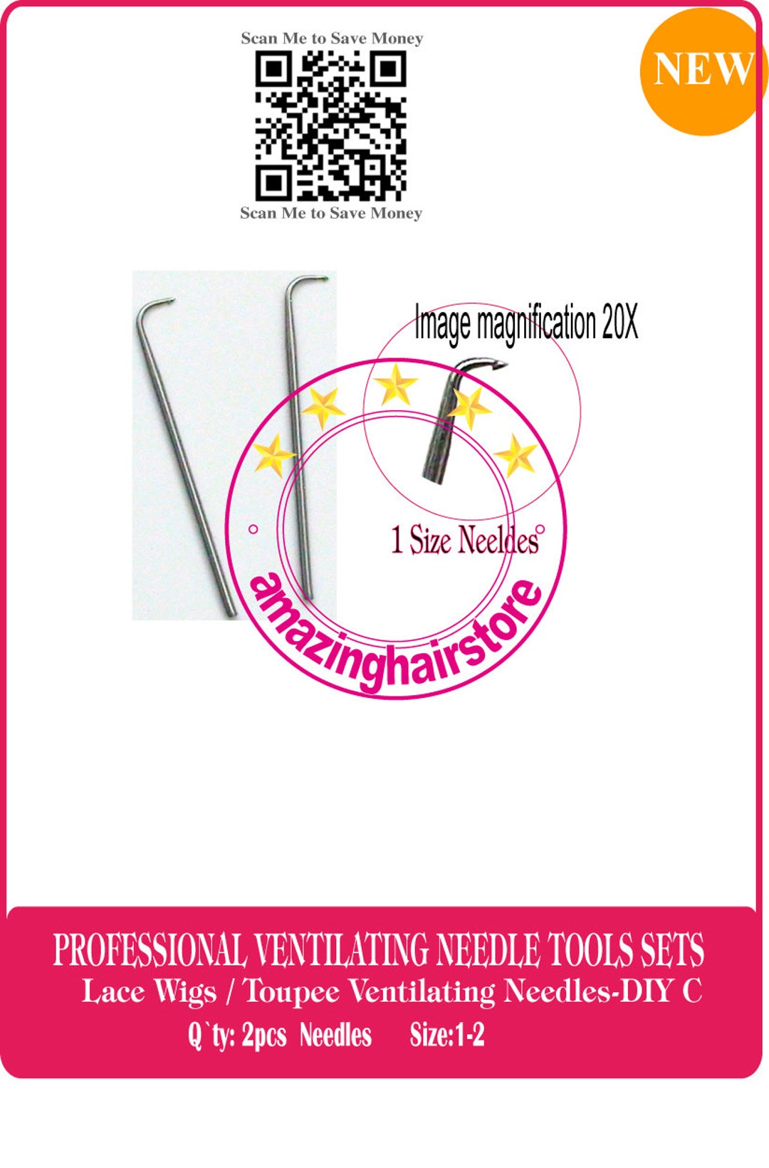 2pcs Professional Ventilating Needles DIY C to Make 100 Remy Etsy