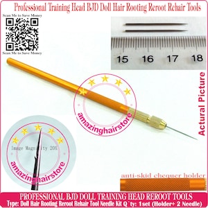 3PCS Professional Training Head BJD Doll Hair Rooting Reroot Rehair Tools Make or Repair Doll Yourself