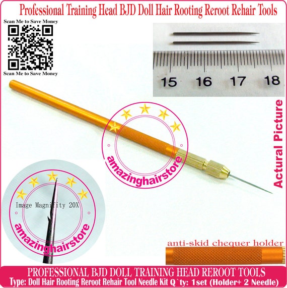 DOLL HAIR REROOTING Rehair Tool 2 Size Needles For Doll Hair