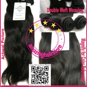 16181820 4 Bundles 100% Unprocessed Virgin Brazilian Natural Wave Remy Human Hair Extensions FREE SHIPPING image 1