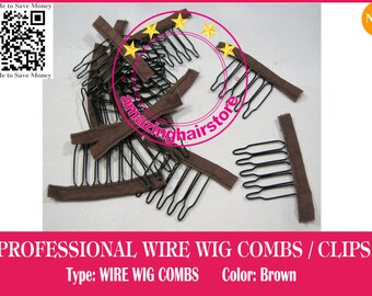 Durable 5 Teeth Security Small Wire Wig Combs/Wire Clips for Lace Front Wigs/Toupee/Hairpiece/Half Wigs/Clousure