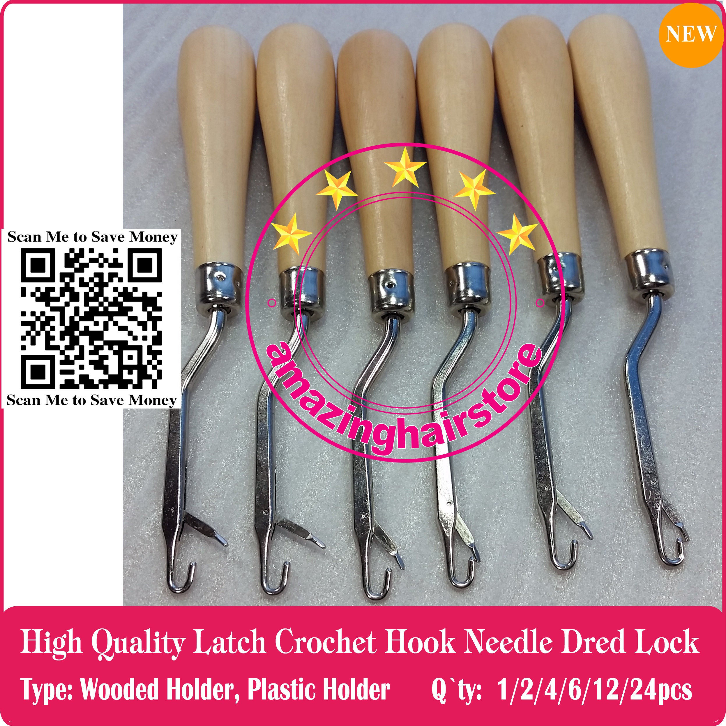 1/2/4/6/12/24 Pieces Brand NEW Crochet Hair Needle Hook Dreadlock Dread ...