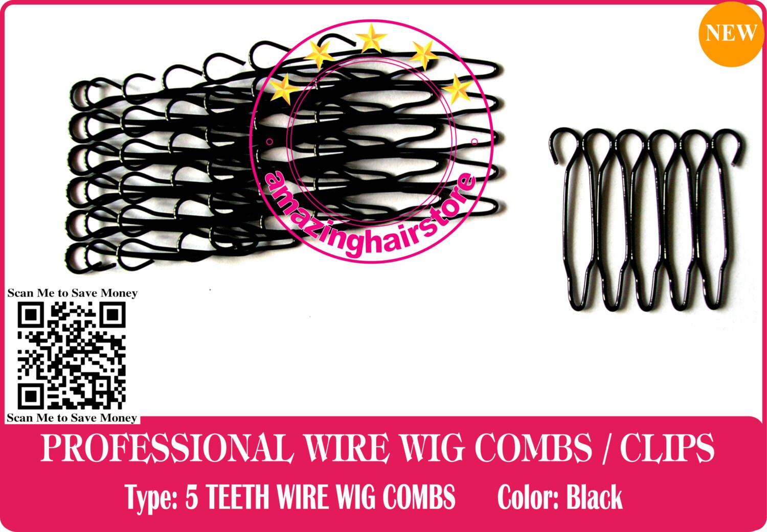 Wig Combs to Secure Wig - 100 Pcs Wig Combs for Making Wigs 7-teeth Wig  Clips Black Wig Combs Wig Clips to Secure Wig