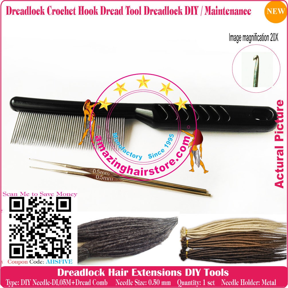 HOOK NEEDLE, Weaving Latch Hook, Hair Beading Tool, Needle Dreadlock Dread  Lock Connecting, Micro Rings Needle Bamboo Crochet Hooks Knitting 